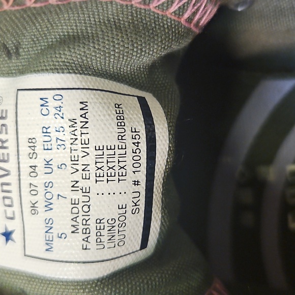 Converse Pink & Gray Plaid Low "Chucks" Size M5/W7 - Picture 6 of 7